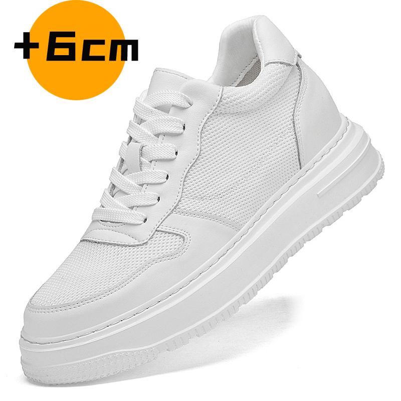 New Thick Bottom Men's Leather Casual Shoes Comfortable Sneakers Lightweight Male Skateboard Footwear Non Slip Tenis Masculino