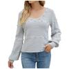 Women's  And Winter  Solid Round Neck Long Sleeve Knit Sweater Pullover Sweater