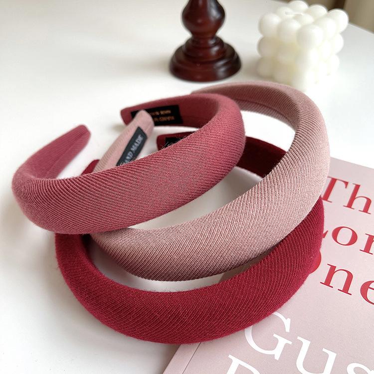 Autumn and Winter Korean 2025 High Cranial Top Pink Sponge Headband Internet Celebrity Going Out Headgear Hairpin Headband