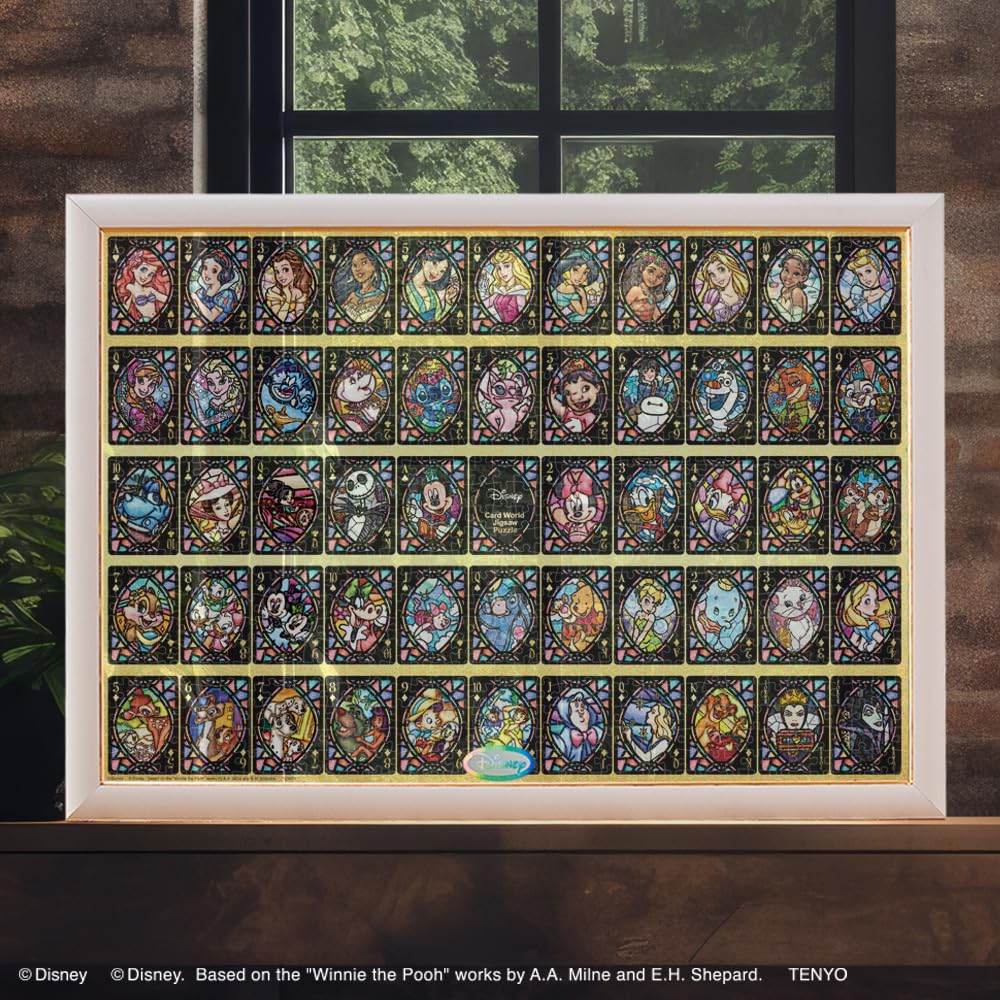 Tenyo (Tenyo) [Made in Japan] 1000-Piece Stained Art Jigsaw Puzzle Disney Card World (51.2x73.7cm) DS-1000-779 with Service Card