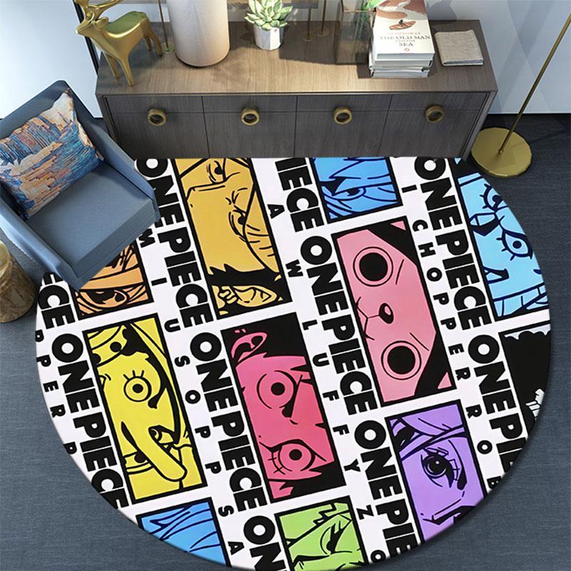 One Piece3,Round Area Rug,Carpet Rug for Living Room Bedroom Sofa Playroom Decor,Non-slip Floor Mat