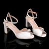 Mode 14cm Ultra High Heels Luxus Perle Peep Toe Damen Sandalen Mode Plateau Keilabsätze Klobige Gladiatorsandalen Sommer Hochzeitsschuhe
