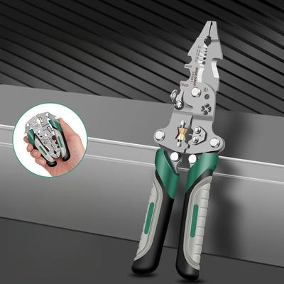 Electrician Peeler Pliers Wire Crimper Cables Stripping Multifunctional Press Plier Terminal Crimping Gross Side Cutting Tool