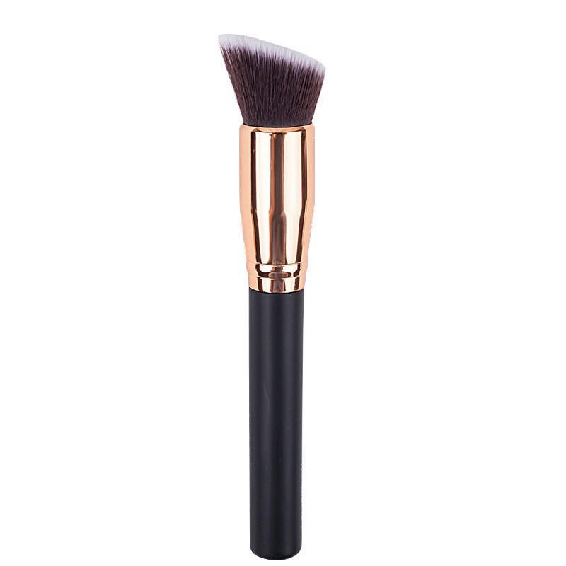 Portable Angled Contour Brush with Wooden Handle & Fiber Bristles