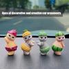 Cat Dashboard Decorations 4pcs Animal Cat Wearing Fruit Suit Characters Toys Funny Cute Car Interior Decor Accessories For