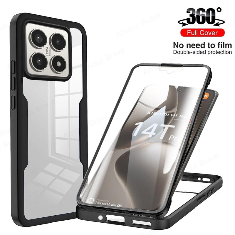 360 Full Body Protection Case for Xiaomi Mi 14T Pro 13T 12T 14 Ultra Redmi 14C 13C Shockproof Case for Redmi Note 13 Phone Cover