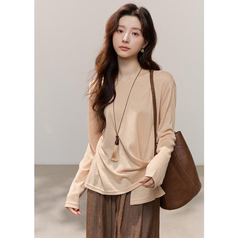 Mixiu Women's Asymmetrical Button Lyocell Blend T-Shirt