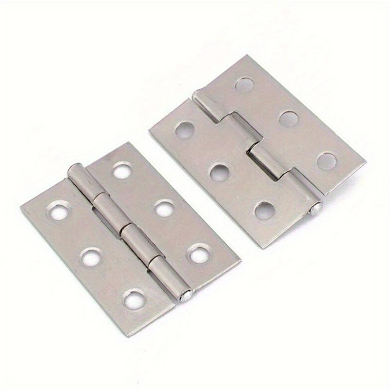 New 10pcs Stainless Steel Door Hinges Cabinet Doors Windows Wooden Box Flat Hinge Home Furniture Hardware Accessories