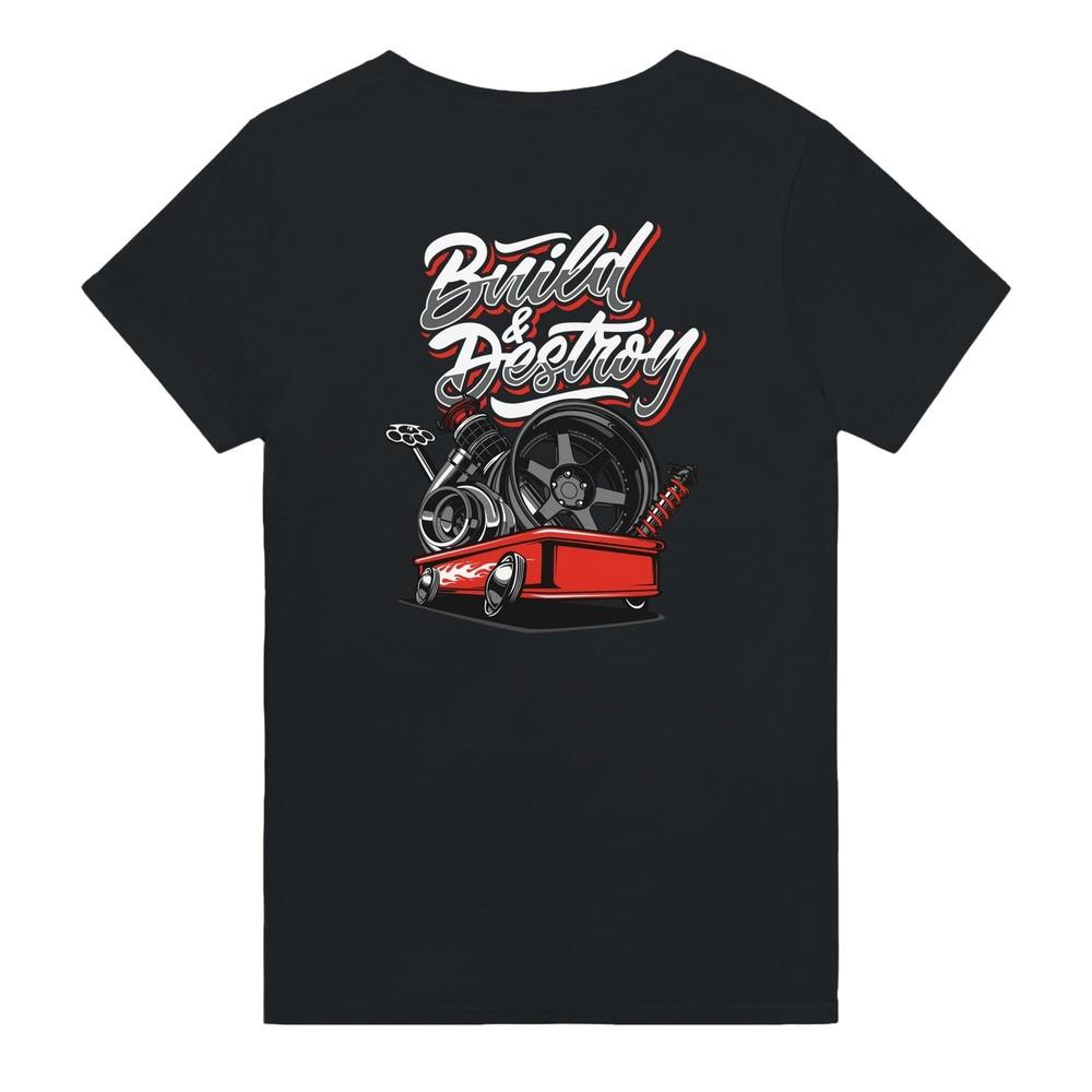 Футболка JDM Build and Destroy для повседневной носки - Плотный хлопок, Классическая унисекс футболка XXXL