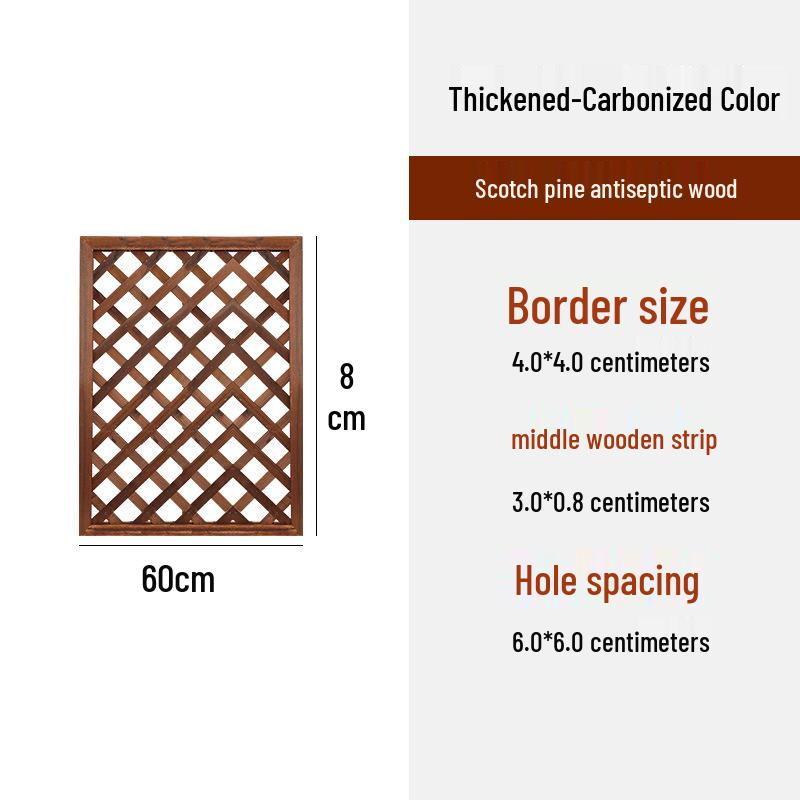 Carbonized Wood Fence and Railing Picket with Climbing Plant Stand for Outdoor Decoration