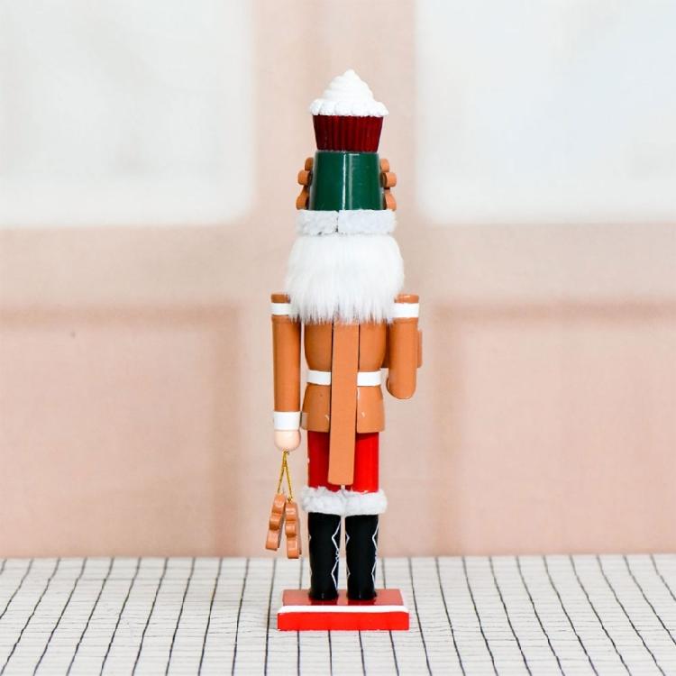 Fascinating 35Cm Gingerbreads Nutcrackers Statue Handcrafted Wooden Christmas Ornament Great For Festival Ambiances