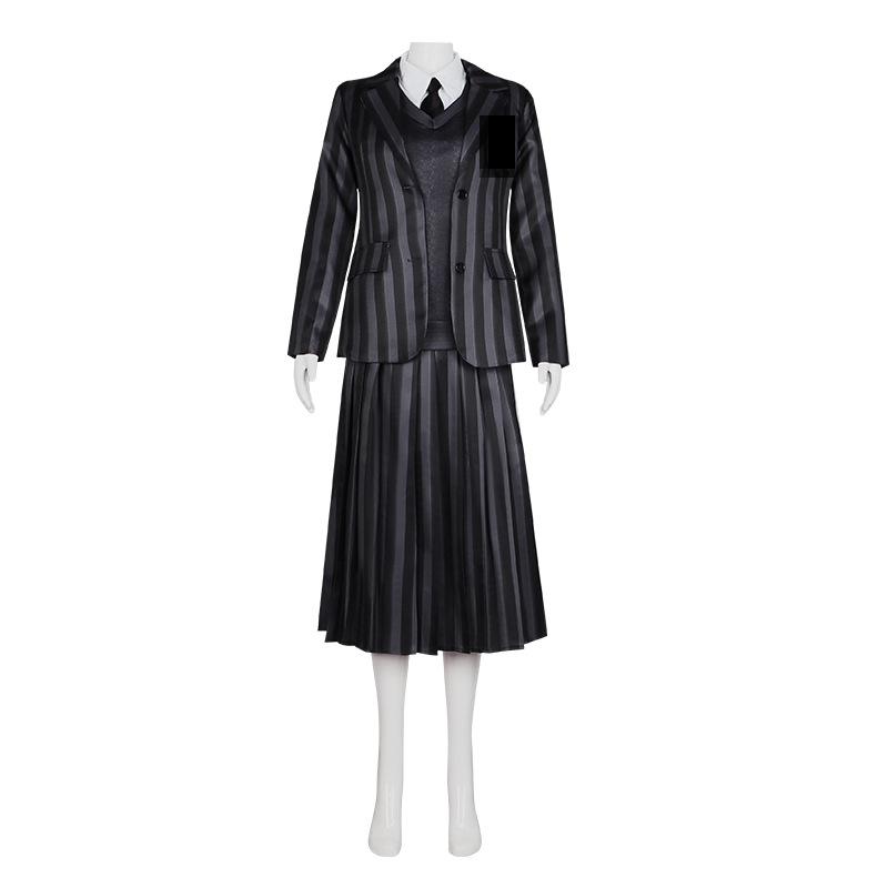 Wednesday Addams Cosplay School Uniform Halloween Costume for Women