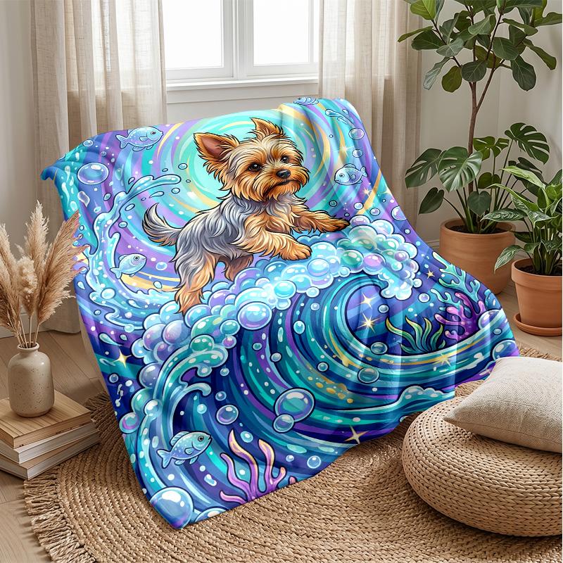 Underwater Puppy Adventure Theme blanket Lightweight Warm Flannel Blanket Decorative Throw Blanket for Home Decoration