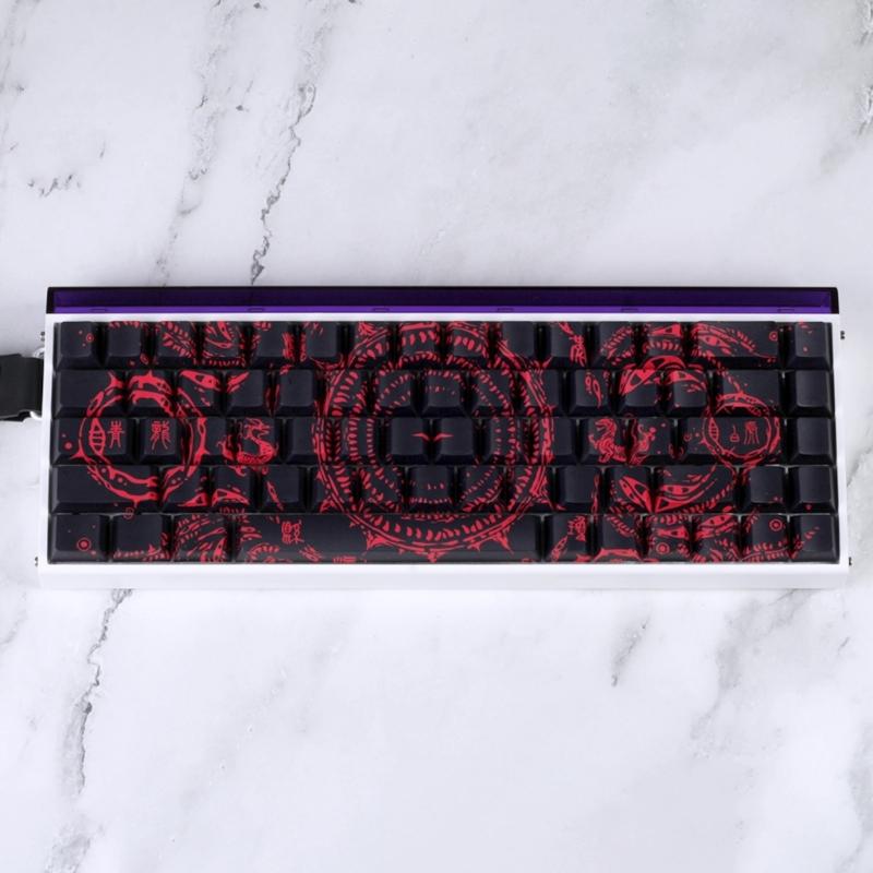 Side Printed Keycaps Intricate Pattern Theme for 60% 68% Mechanical Keyboards Heat Sublimation Printing