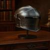 Handmade 16 Gauge Steel Black Barbuda Helmet with Stand Medieval Knight Armor Decorative