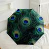 Peacock Feathers Automatic Folding Umbrella Compact Lightweight For Outdoor Adventurest28
