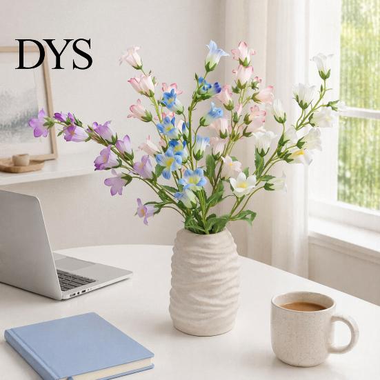 Fake Flowers for Home Decoration Artificial Lily of The Valley Flowers, Realistic Bellflower Bouquet Wedding Table Centerpieces Maintenance Free Faux