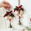 Wooden Rocking Horse Pendant Bell with Bow & Pine Needle – Christmas Tree, Door, Wall, or Car Decoration