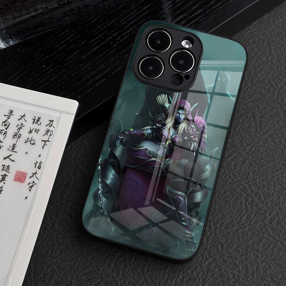 World of Warcraft Lich King Phone Case for iPhone 15 Pro Max 14 Plus 12 Mini 11 13 14 Pro Max Magsafe Wireless Charge Glass Cove