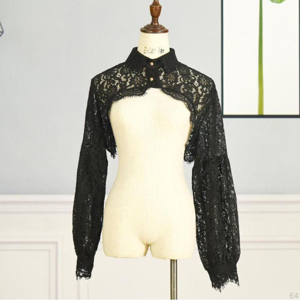 Collar Detachable Floral Layered Lace Wrist Cuff Set Sleeve Cuffs for Women Girls Costume Accessory