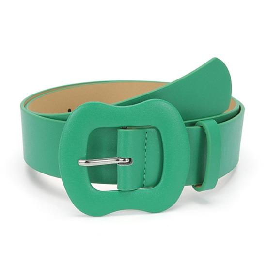 Women Belt Multi Holes Adjustable Length Gourd Buckle Faux Leather Waistband Solid Color Belt Decorative Jeans Accessories