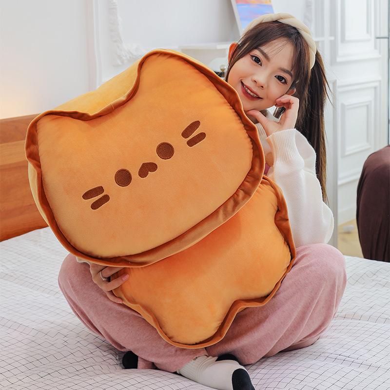 Cute Butter Meow Cookies Tiger Skin Cat Roll Hanging Cat Pillow Plush Toy Doll Treasure Soothing Gift Doll