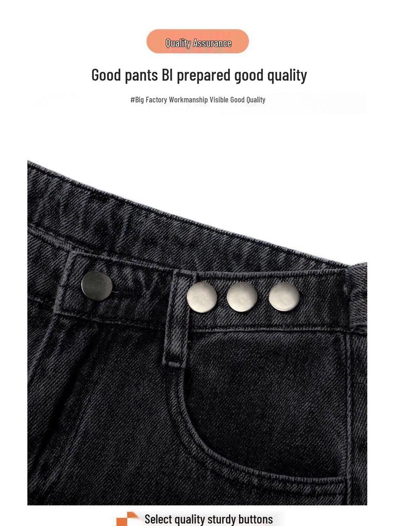 Velvet High-Waisted Wide-Leg Jeans - Women's 2025 Winter Korean Style Loose Straight-Leg Floor-Length Pants