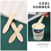 Disposable Individually Wrapped Bamboo Ice Cream Spoons, 7.5cm