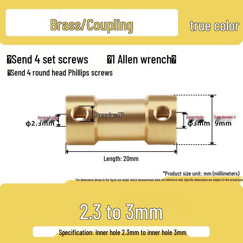 Brass Shaft Coupling Connector for Transmission (2-5mm)