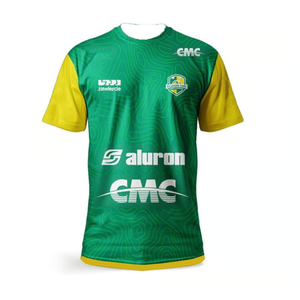 Men's Quick Drying T-Shirts 25-26 Aluron CMC Warta Zawiercie Volleyball Sportswear Training Wear Comfortable Gym Tops for Men