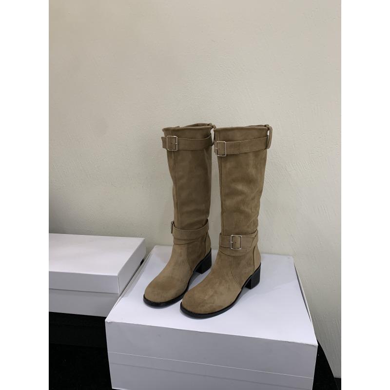 

Новый толстый каблук, но облегающие колено рыцарские ботинки мартин, женские ретро замшевые на высоком каблуке, длинные ботинки-чулки на наборном каблуке 40 хаки