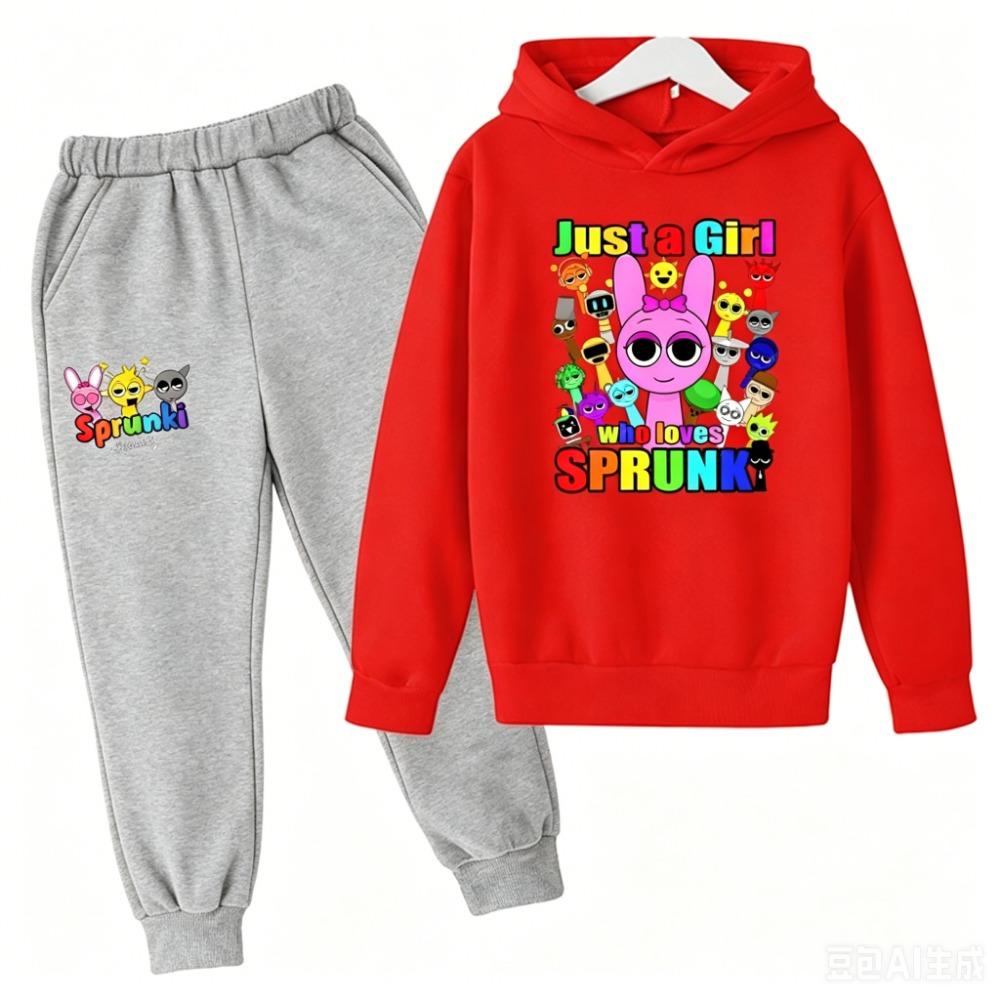 Kids' Hoodie and Pants Set for Boys and Girls - Anime Character Sweatshirt, Spring and Autumn Kids' Outfit
