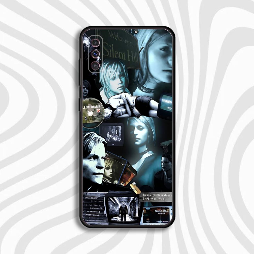 S-Silent Horror Hill Game Phone Case For Samsung S 25,24,23,22,30,21,10,9,Ultra,Plus,Lite,FE,4,5 G Black Soft Case