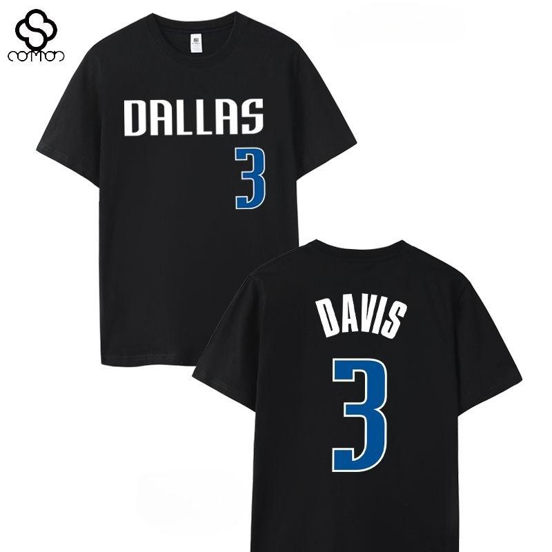 

Mavericks Basketball Davis No. 3 Short Sleeve T-Shirt Jersey Sports Casual Loose Large Size Half Sleeve Men s Summer L