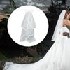 Wedding Tulle Bridal Layered Veil with Vine Trim&Bowknot Elegance Bride Supplies