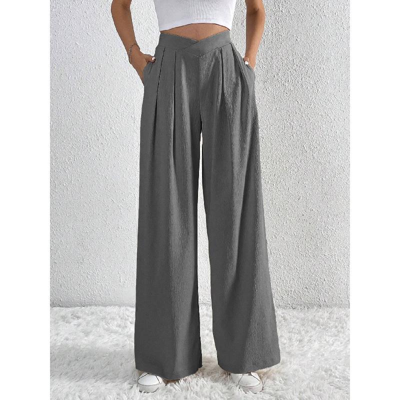 2026 Spring/Summer New Women's Commuting Style Pleated Casual Wide-Leg Loose Trousers