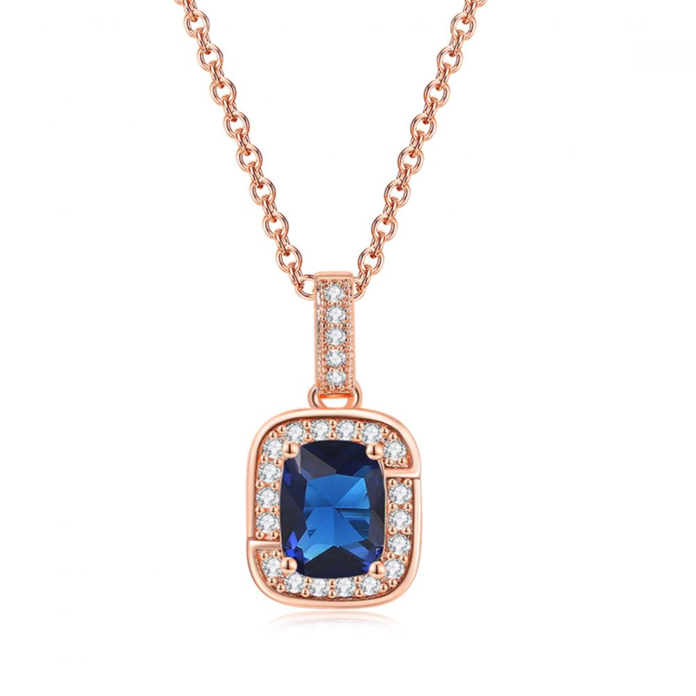 

ZHOUYANG Luxury Pendant Necklace For Women Retro Geometry Square Zircon Silver Color Neck Chain Wedding Accessories Jewelry N399