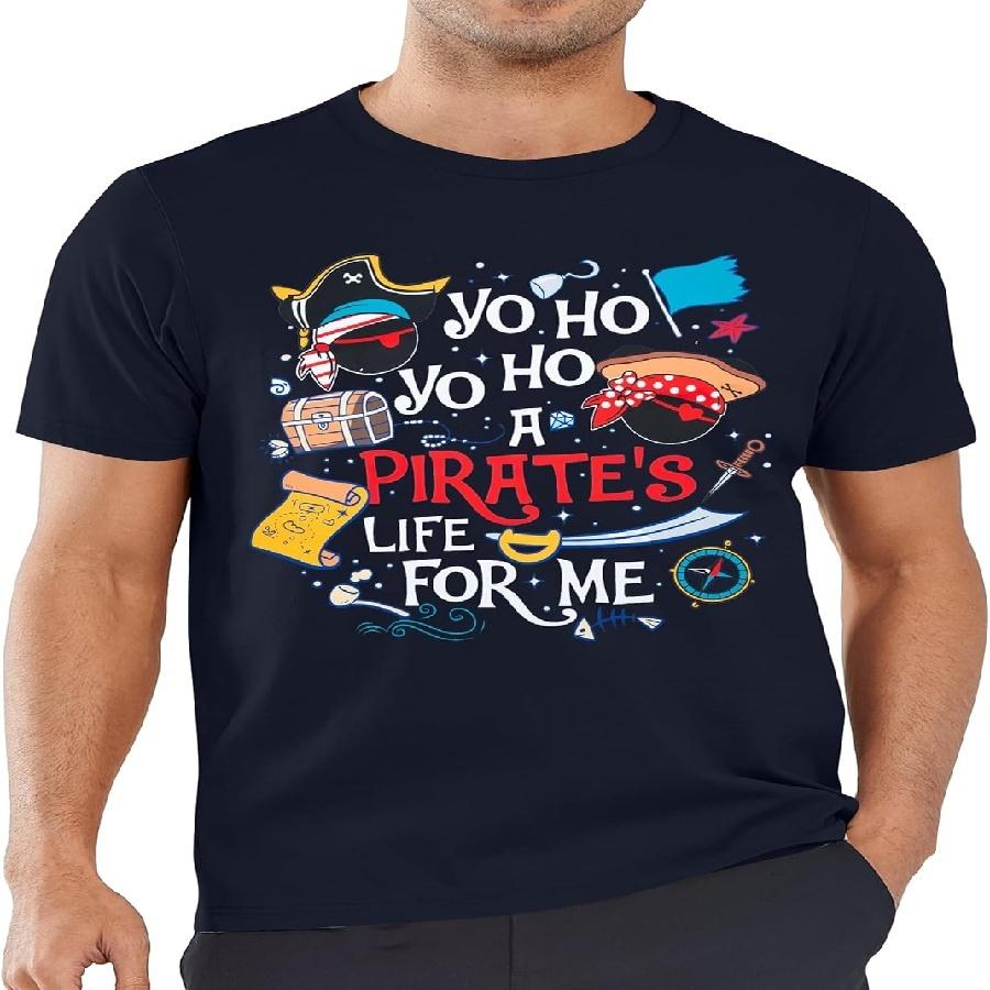 BANGELY Magical Shirt Men Dad Father Shirts Pirate s Life Graphic T-Shirt Kingdom Castle Tee Family Vacation Short Sleeve Top S