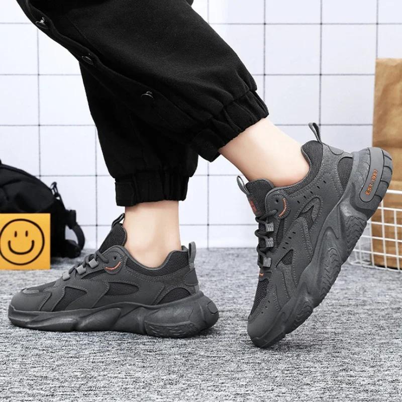 Fashion Men Shoes Breathable Sneakers Mesh Platform Casual Shoes Spring New Tennis Shoe Non Slip Outdoor Men Running Shoes Tenis