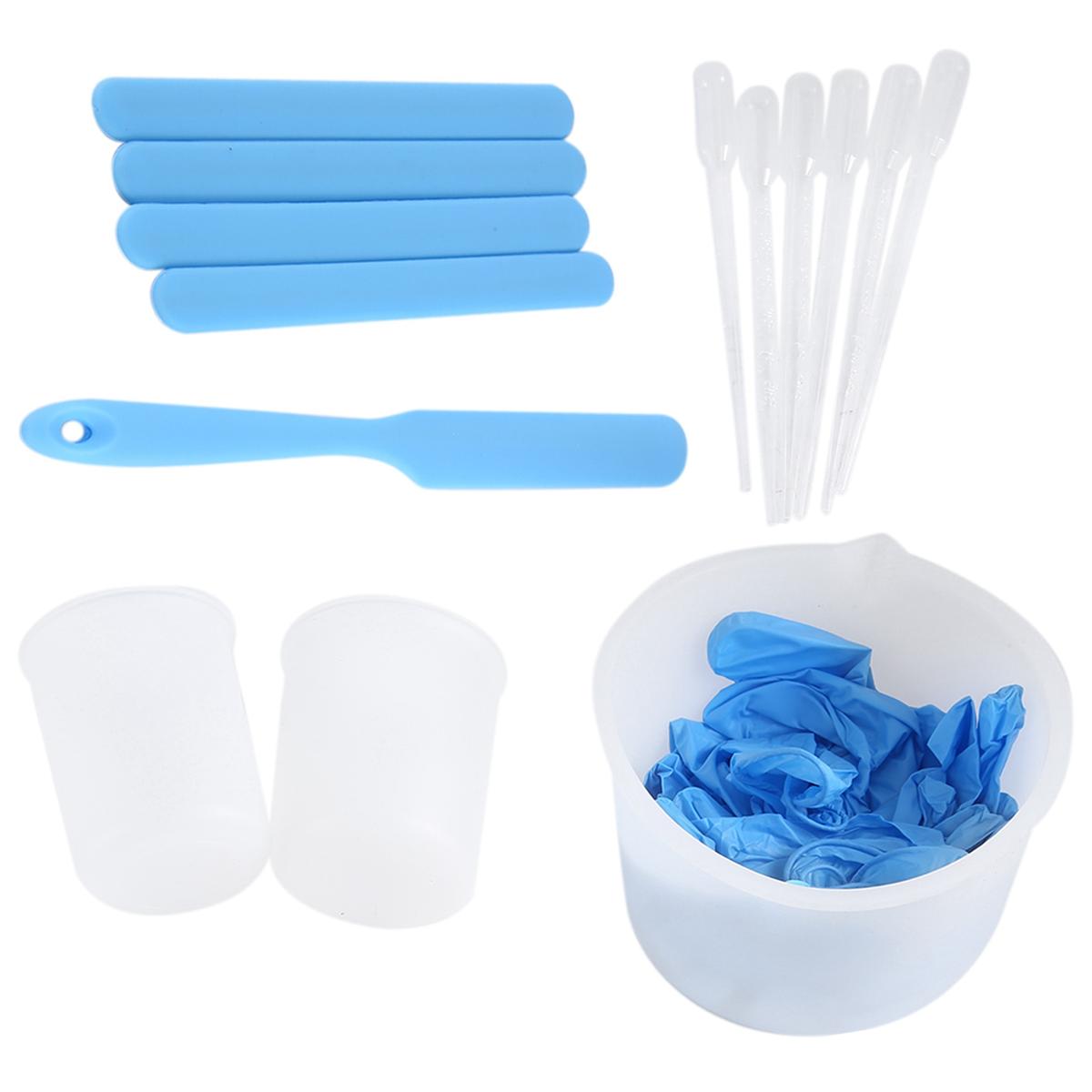 Silicone Measuring Cup Set for Epoxy Resin,600  100 Ml Mixing Cup, Silicone Spatula,Gloves Of Epoxy Resin,Easy To NONE