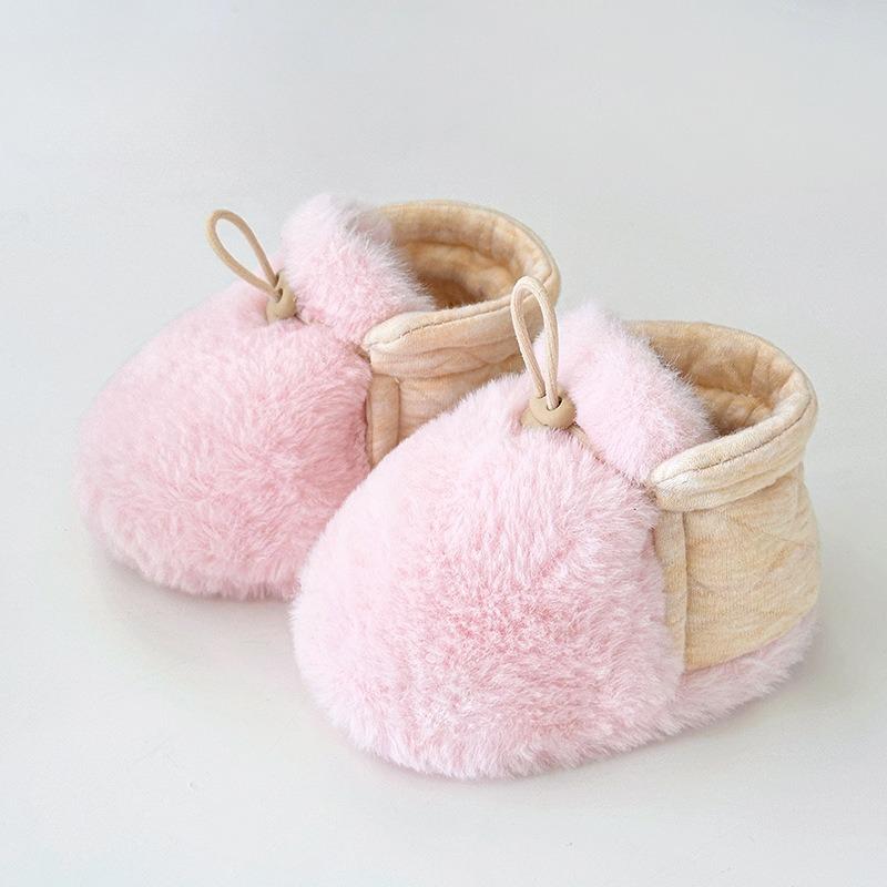 Newborn Winter Booties Thermal Soft Sole Shoes Plush Fleece Lined Prewalkers for Baby Boy Girl Warm Anti-Slip First Walkers