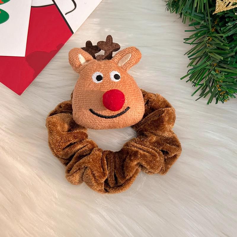 Santa & Reindeer Christmas Scrunchies - High Elasticity Hair Accessories for Women