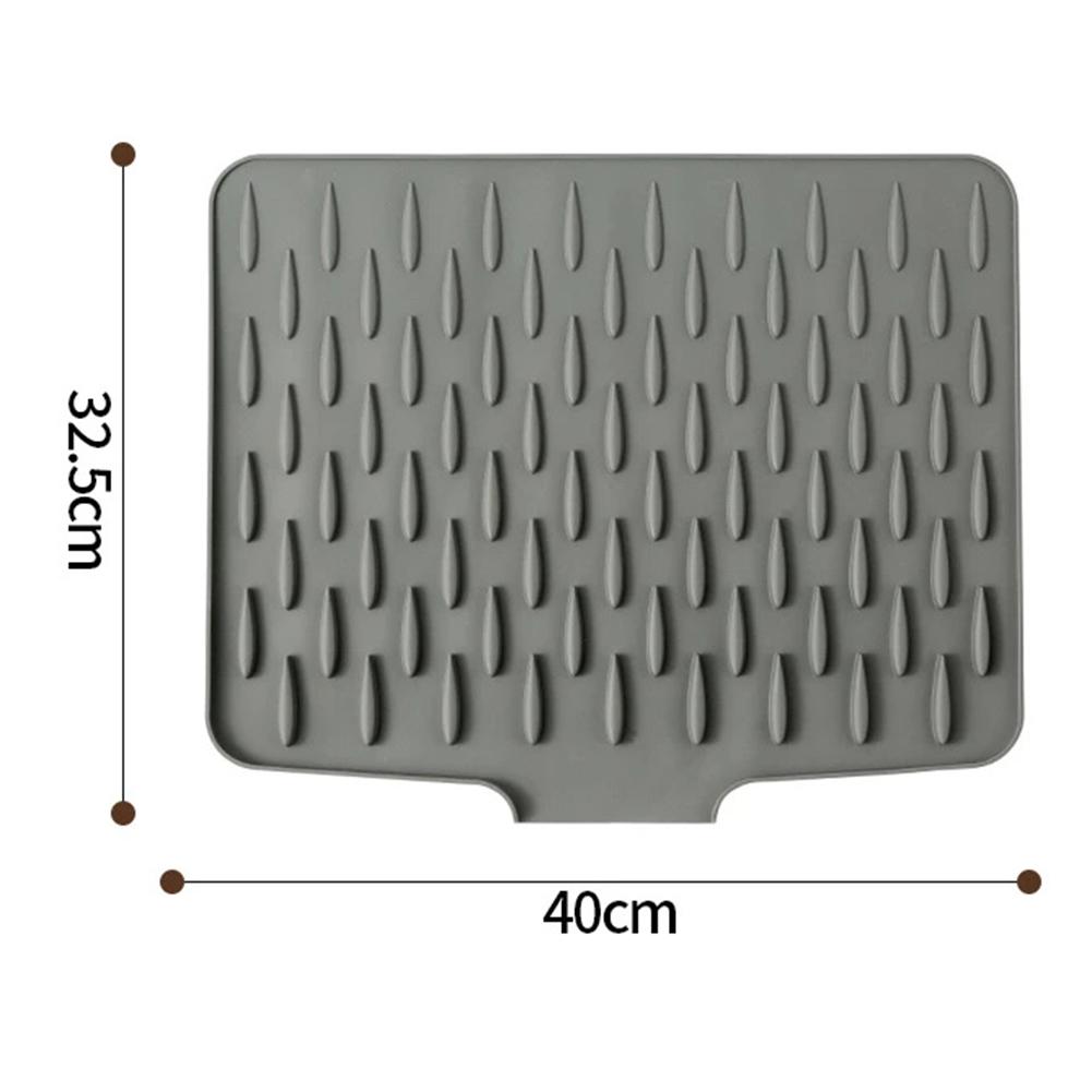40x32.5cm Kitchen Drain Pad Silikon Dish Drying Mat With Tilted Water Diversion Mat Drying Dishes Protection