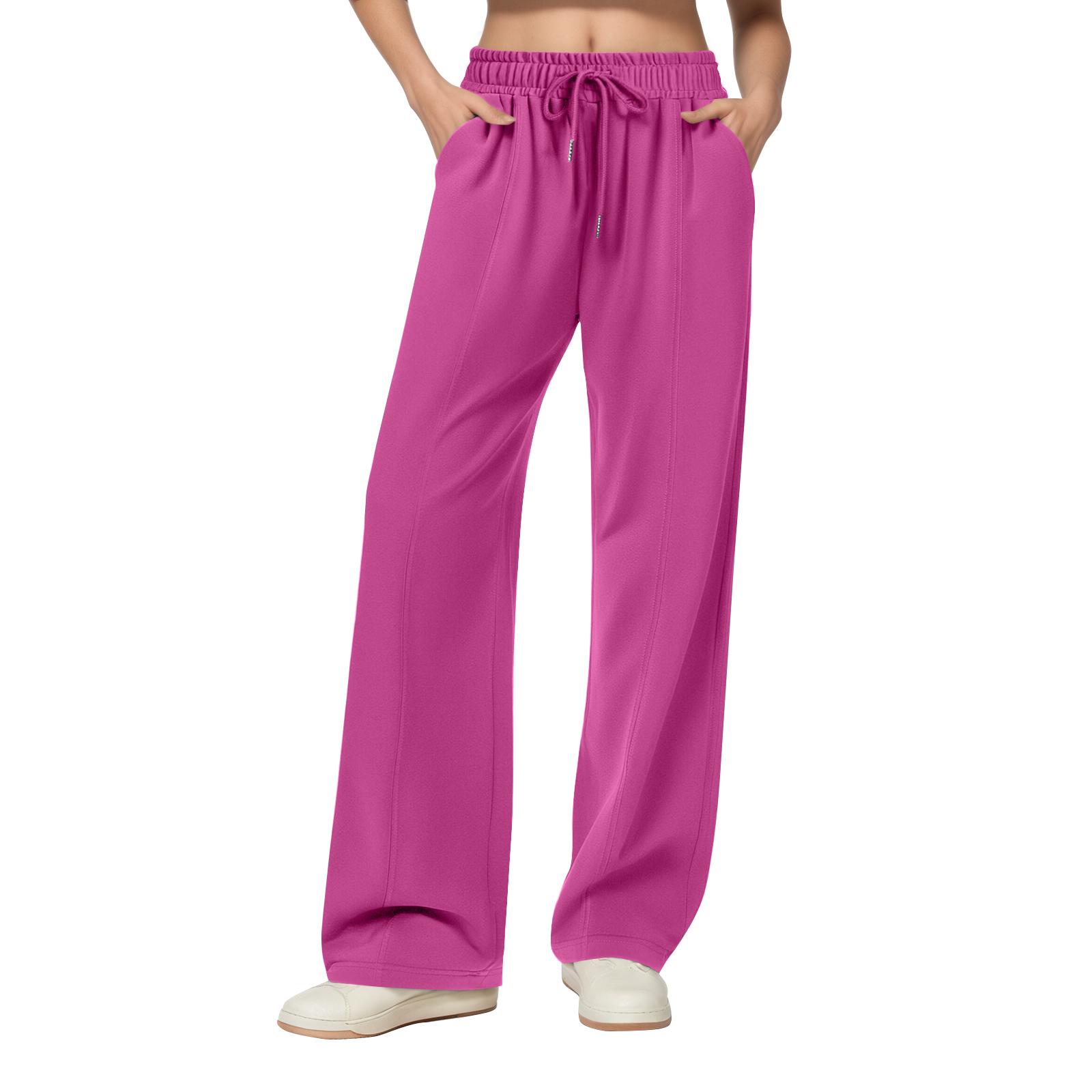 

Женские спортивные штаны с высокой посадкой и кулиской, прямые брюки, боковые потайные карманы, спортивные L