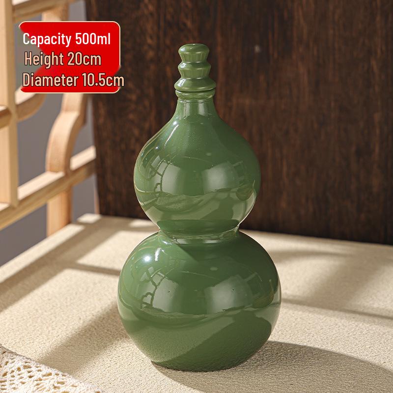 Op voorraad: 500ml Meerkleurige Imitatie Porselein Kalebas Fles met Handtouw, Schouderband & Accessoires, Makkelijk te Dragen