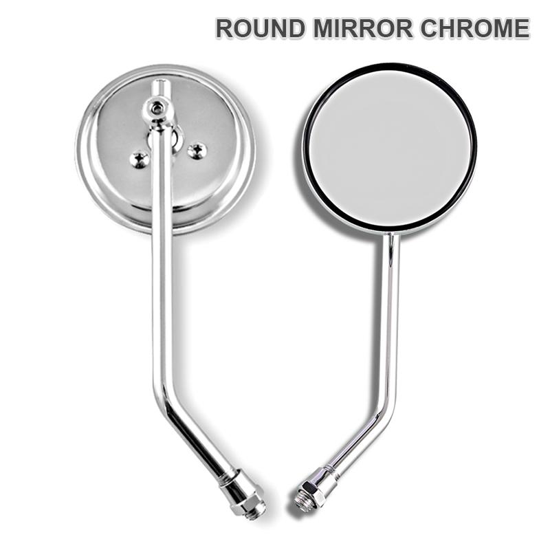 

Боковое зеркало заднего вида для мотоцикла с винтами 10 мм, универсальный круглый квадратный ретро-модифицированный мотоцикл для Honda Round Chrome