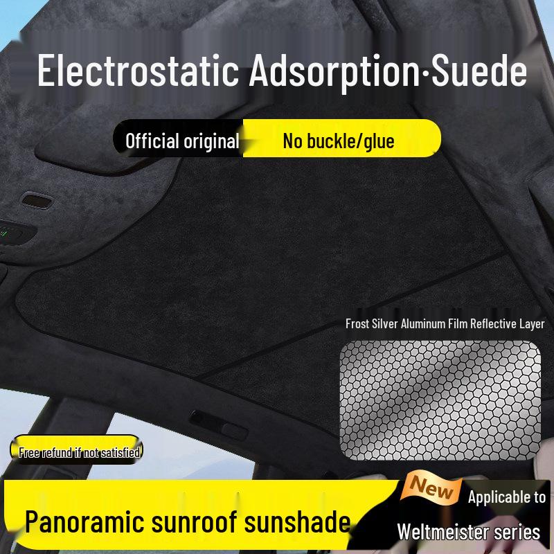 Sunshade for Weima EX5/W6/E.5 Sunroof - Suede Flocking, Electrostatic Adsorption, Sun Protection, Heat Insulation.