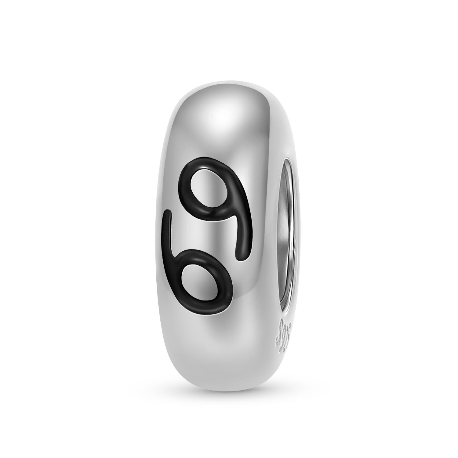

12 Astrological Constellations Spacer Stopper Beads Authentic 925 Sterling Silver Fit Charms Bracelet Women Jewelry Making