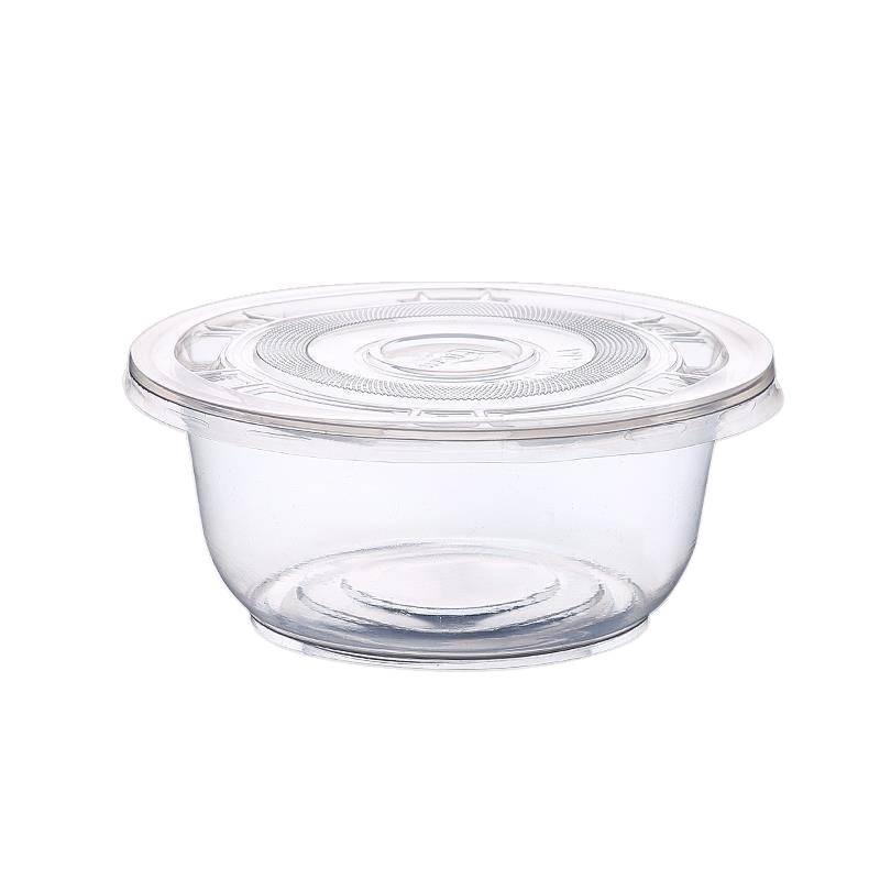 Disposable Transparent Plastic Bowl & Chopsticks Set for Rice, Noodles, Soup, Tangyuan - Small Round Bowls with Lids for Home & Commercial Use
