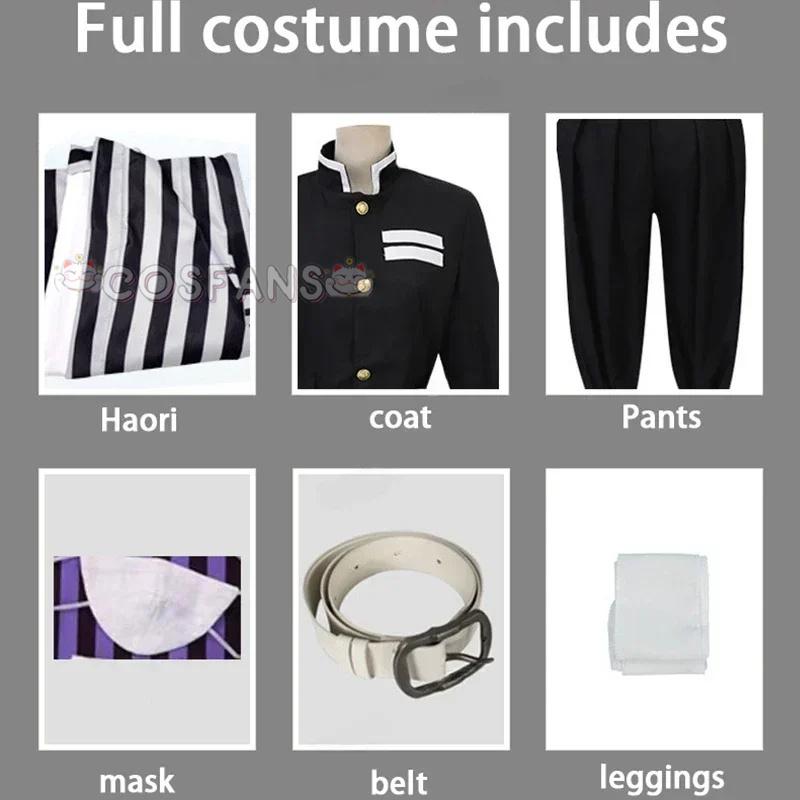 Anime Demon Slayer Kimetsu Geen Yaiba Iguro Obanai Haori Kimono Cosplay Kostuum Pruik Snake Props Wit Halloween Kostuum